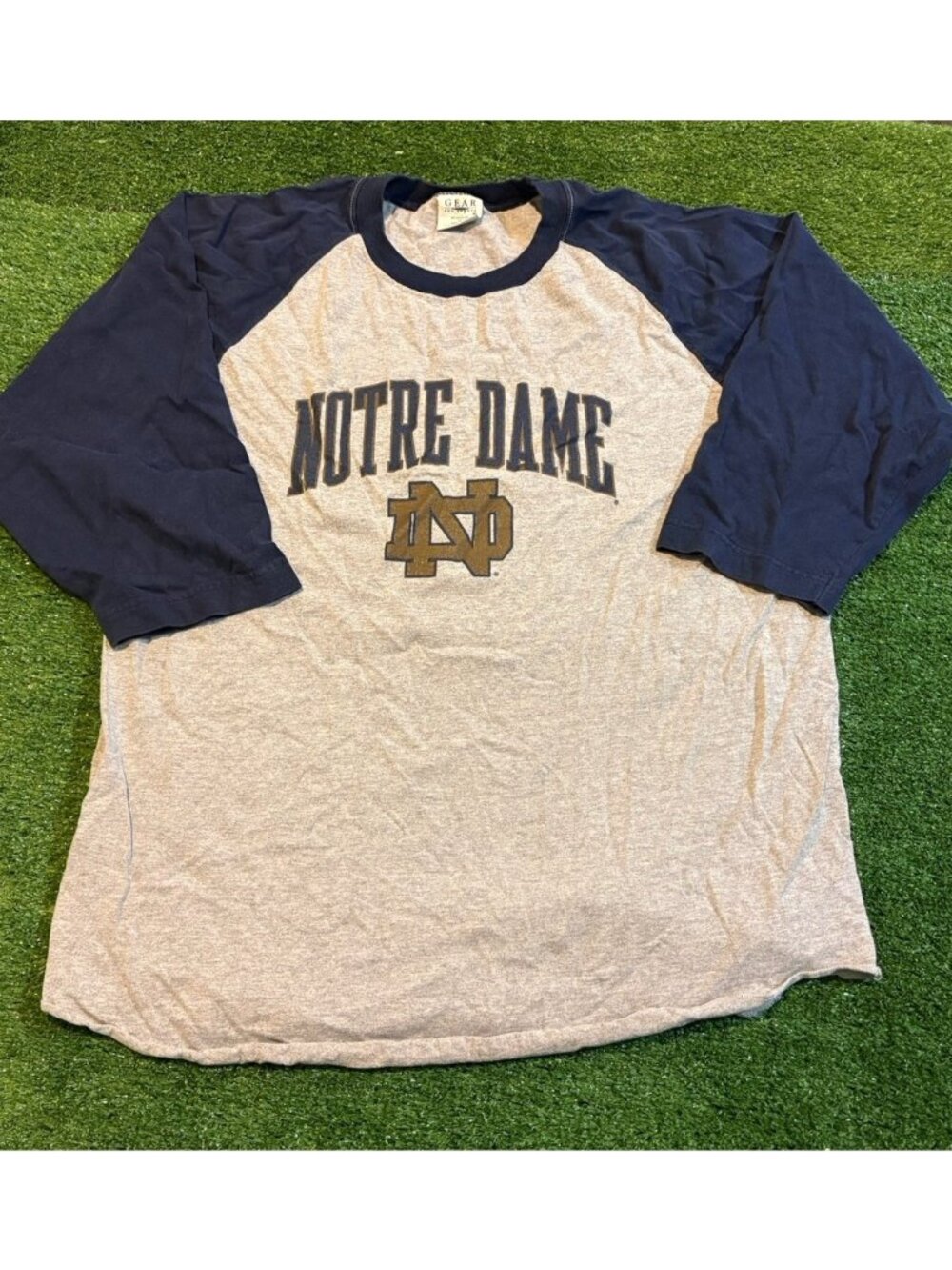 Vintage Notre Dame Fighting Irish shirt mens large gray blue football Y2K 1990s
